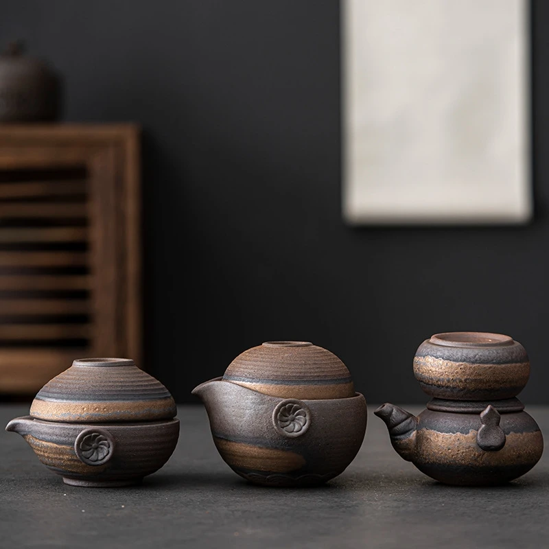 Korean Tea Set - Portable Japanese Ceramic Teapot Set Gaiwan