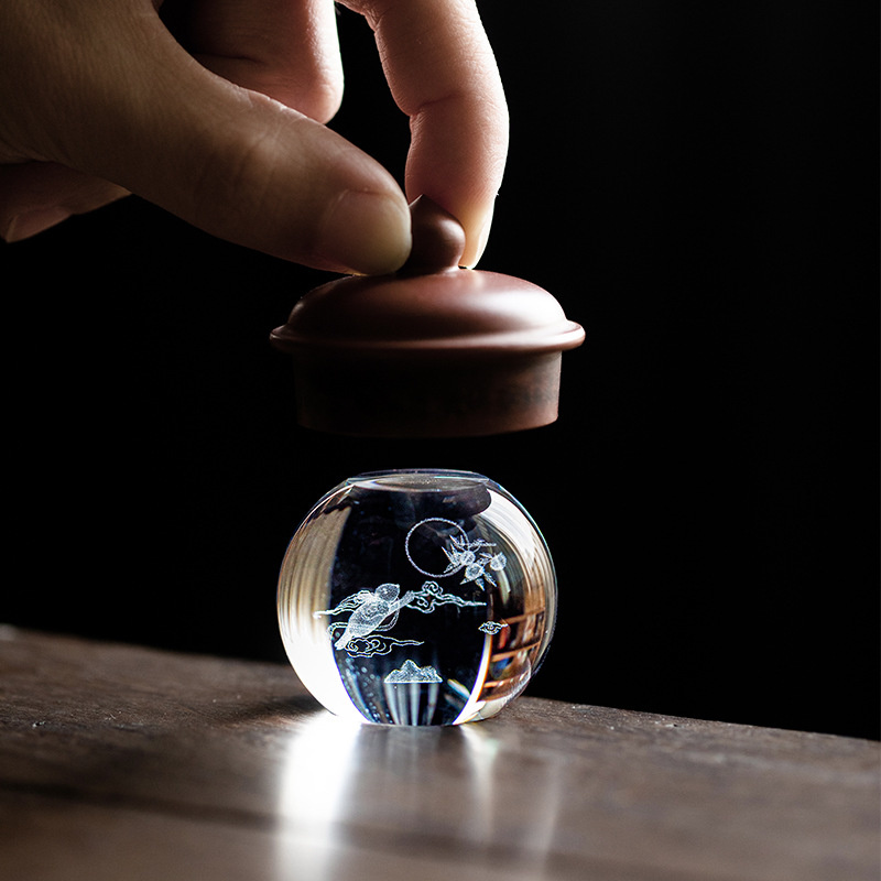 Moon Rabbit Crystal Lid Holder - Korean Tea Set review and price