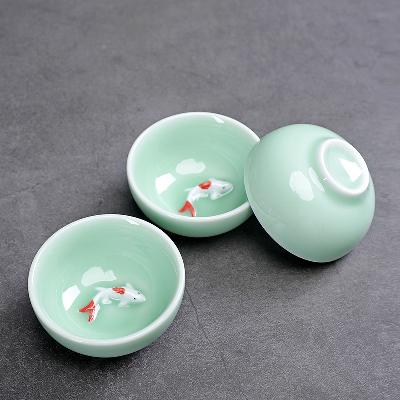 Celadon Fish Cute Teacup, Chin - Celadon Ceramic Cup review and price